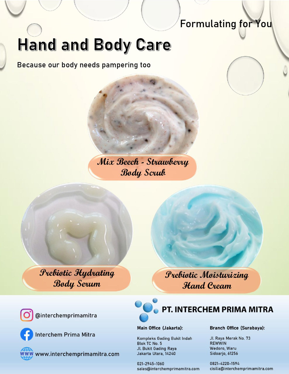 Formulating for You – Hand and Body Care