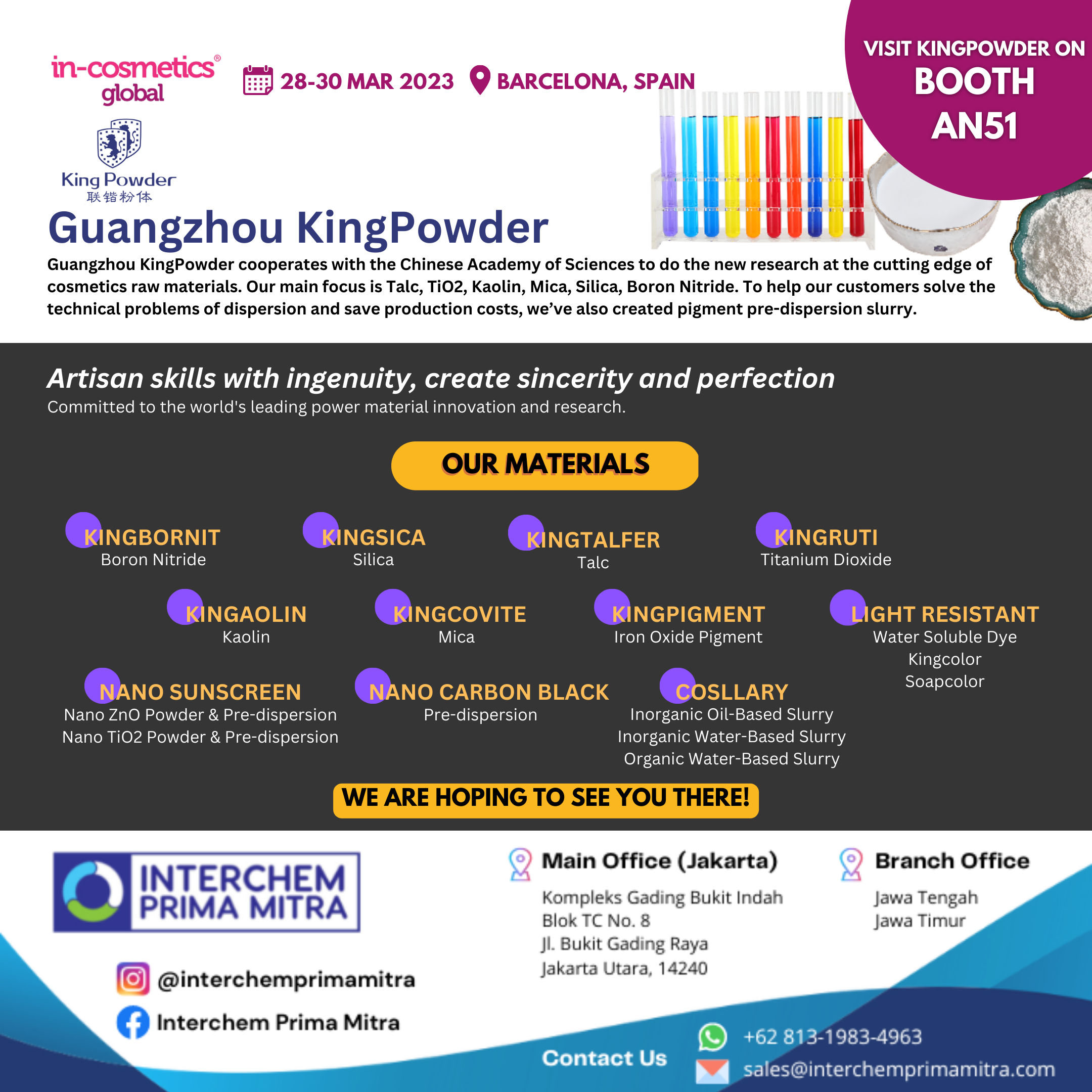 JOIN US IN-COS BARCELONA 2023 : Guangzhou KingPowder