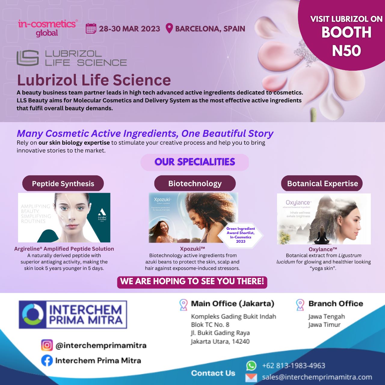 JOIN US IN-COS BARCELONA 2023 LUBRIZOL